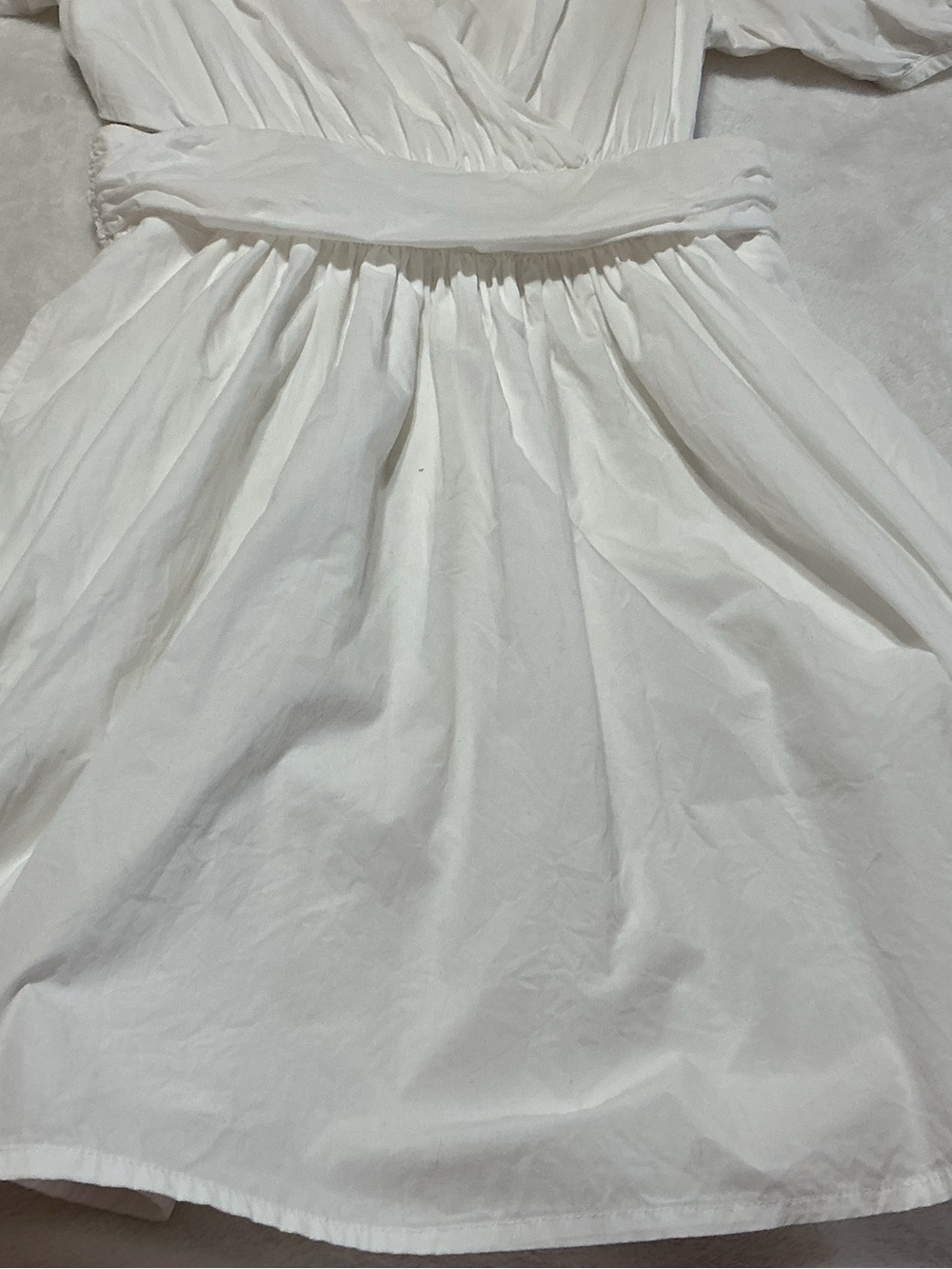 French Connection Rhodes Poplin Puff Sleeve Cut Out Dress White Size 4 - Picture 6 of 11
